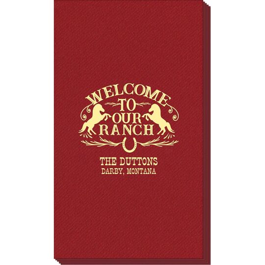 Welcome To Our Ranch Linen Like Guest Towels